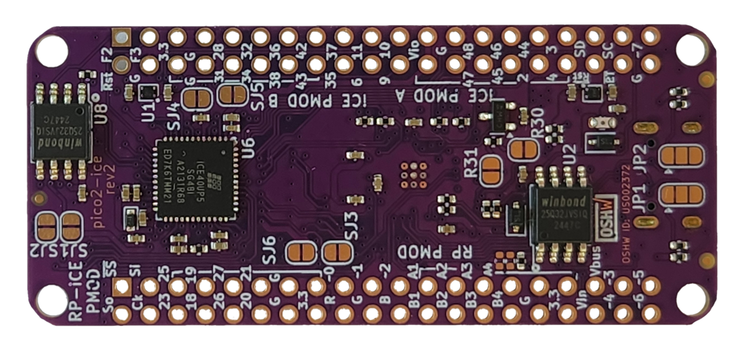 pico2-ice - Raspberry Pi 2350B Microcontroller Development Board with Lattice iCE40UP5K FPGA